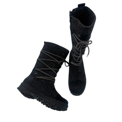 Pomar: lämpimät & vedenpitävät harmaat Saana huopasaappaat.