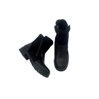 Sievin Jalkine: käytännölliset & mukavat mustat villavuorelliset tupla vetoketjulliset Annika XL nilkkurit.