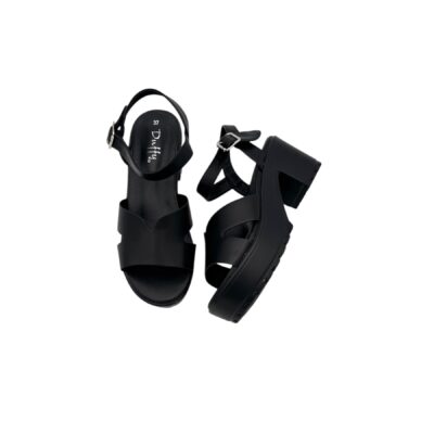 Duffy: hurmaavat mustat korolliset platoo sandaletit.