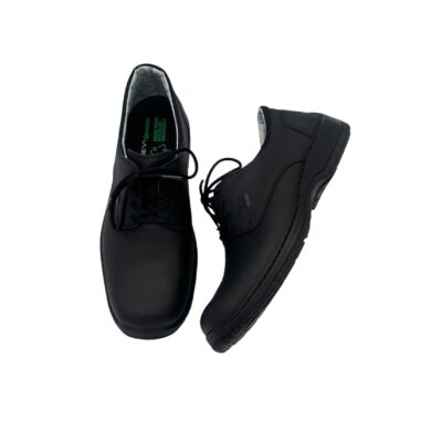 Sievin Jalkine: takuuvarmat vettä pitävät mustat nahkaiset leveälestiset Esko kävelykengät