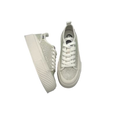 Buffalo: sädehtivät valkoiset paksupohjaiset glitter unelmat tennarit