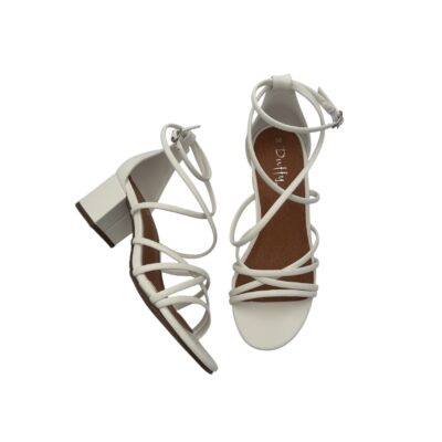 Duffy: kauniit & ajattomat valkoiset remmi sandaletit