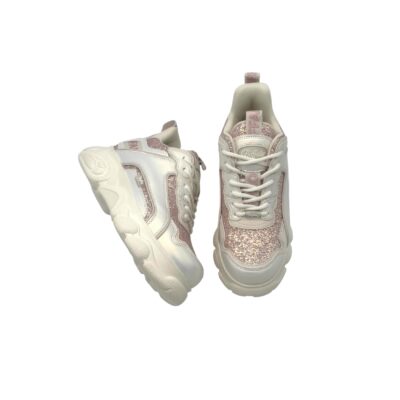 Buffalo: sähäkät vaaleat glitterkuorrutteiset paksupohja tennarit