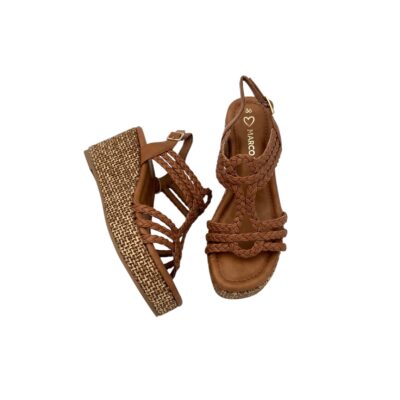 Marco Tozzi: kauniit konjakin ruskeat kiilakorolliset punos sandaalit