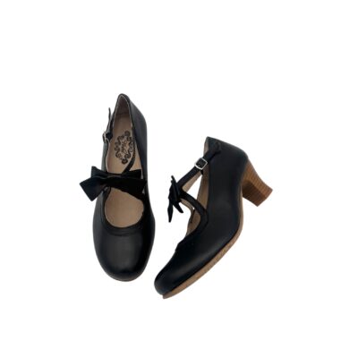 Vintro: klassisen kauniit mustat Marie rusetti avokkaat